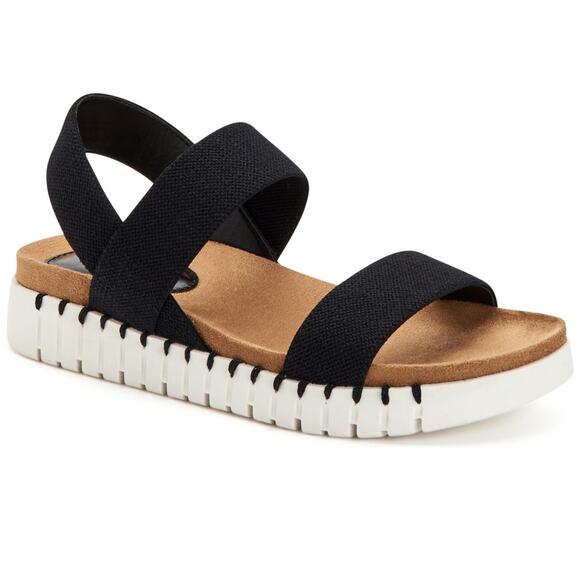 Style & Co Women Black Microsuede Mila Stretch Flat Slingback Sandals Size 8M - Picture 1 of 4